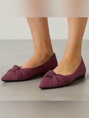 Rothy’s Double Knot The Knit Point Purple Ballet Shoes Flats Size 8 Mauve